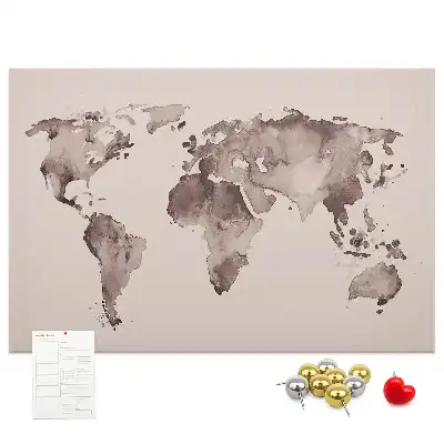 Nástenka do detskej izby Akvarelová mapa sveta