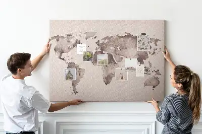 Nástenka do detskej izby Akvarelová mapa sveta