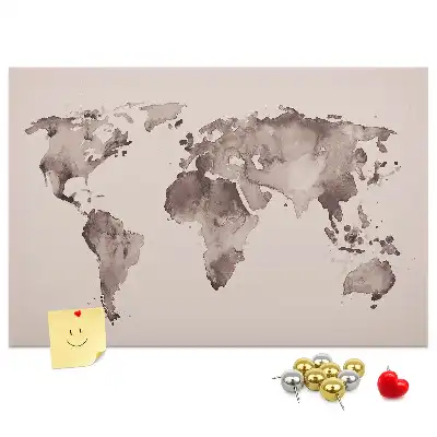 Nástenka do detskej izby Akvarelová mapa sveta