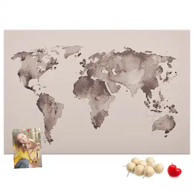 Nástenka do detskej izby Akvarelová mapa sveta