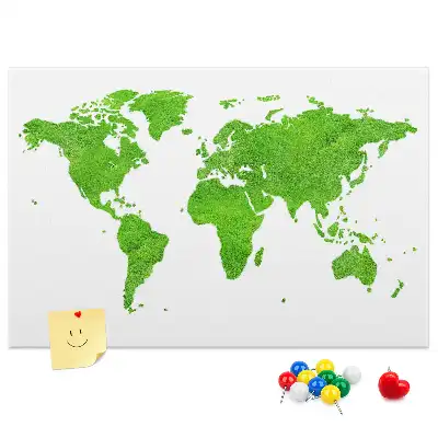 Korková nástenka Mapa zelená tráva
