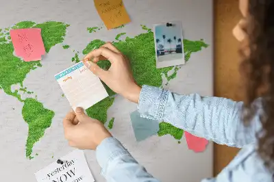 Korková nástenka Mapa zelenej trávy
