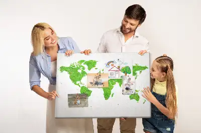 Korková nástenka Mapa zelenej trávy