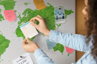Korková nástenka Mapa zelenej trávy