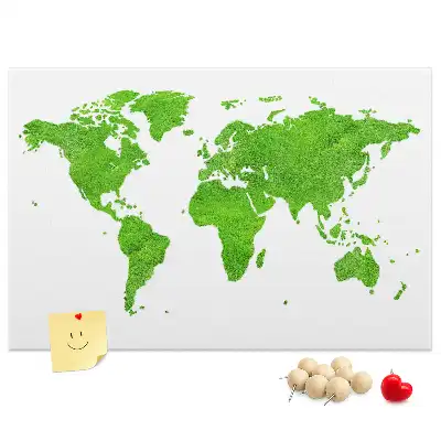 Korková nástenka Mapa zelenej trávy
