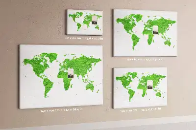 Korková nástenka Mapa zelenej trávy