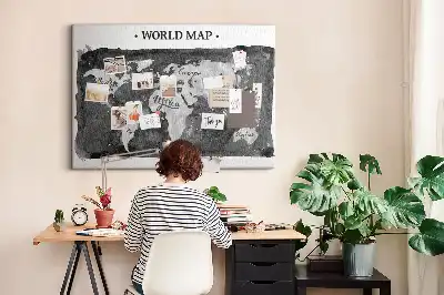 Nástenka do detskej izby Retro mapa sveta