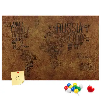 Nástenka do detskej izby Mapa názvov krajín