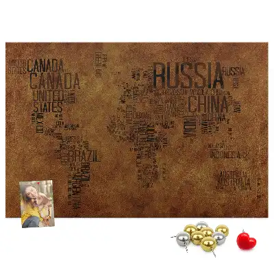 Nástenka do detskej izby Mapa názvov krajín