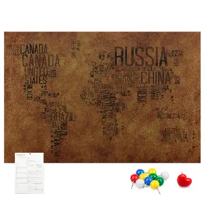 Nástenka do detskej izby Mapa názvov krajín