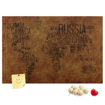 Nástenka do detskej izby Mapa názvov krajín