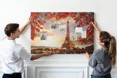 Korková nástenka s motívom Eiffelovej veže