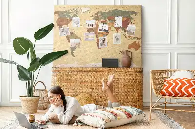 Nástenka do detskej izby Dávna kartografia vintage sépia