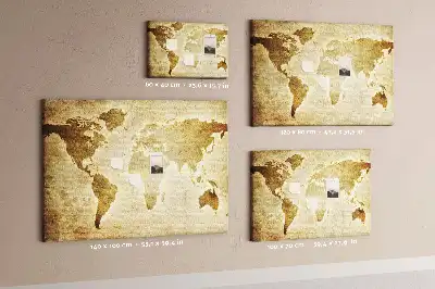 Korková nástenka s motívom historického glóbusu