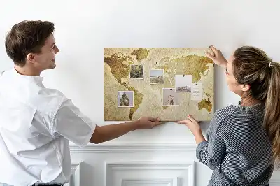 Korková nástenka s motívom historického glóbusu
