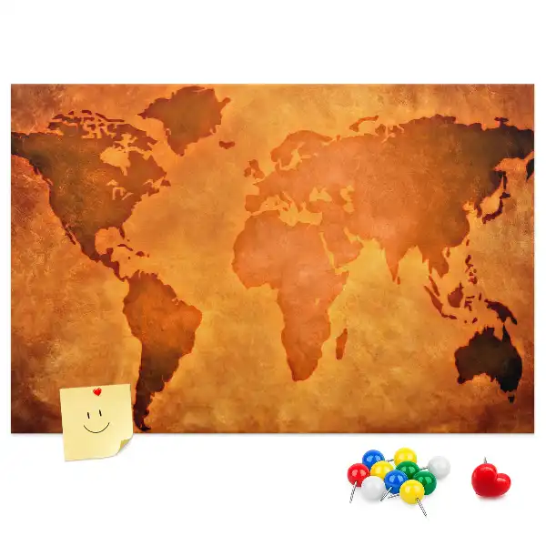 Veľká korková nástenka s mapou sveta