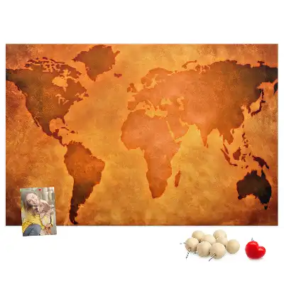 Veľká korková nástenka s mapou sveta