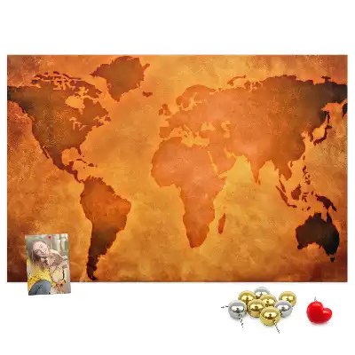 Veľká korková nástenka s mapou sveta