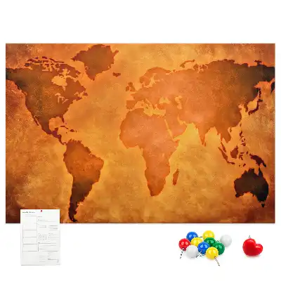 Veľká korková nástenka s mapou sveta