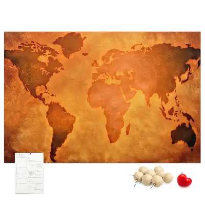 Veľká korková nástenka s mapou sveta