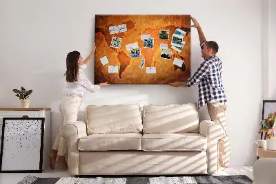 Veľká korková nástenka s mapou sveta