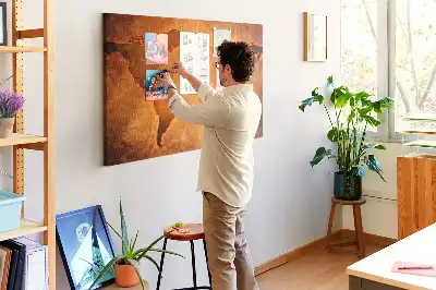 Veľká korková nástenka s mapou sveta
