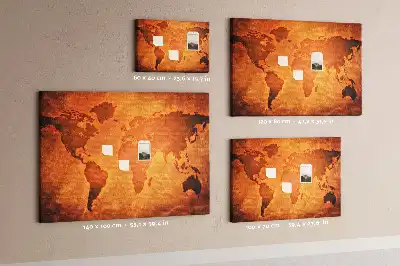 Veľká korková nástenka s mapou sveta