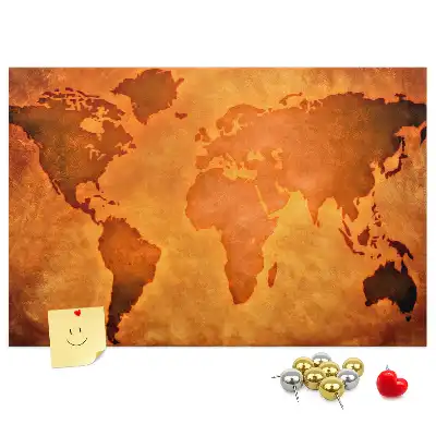 Veľká korková nástenka s mapou sveta