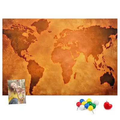 Veľká korková nástenka s mapou sveta