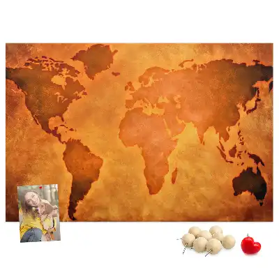 Veľká korková nástenka s mapou sveta