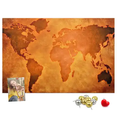 Veľká korková nástenka s mapou sveta