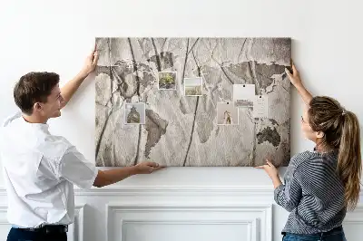 Nástenka do detskej izby Vzor mapy sveta