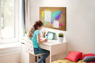 Korková nástenka v tvare kontinentov sveta