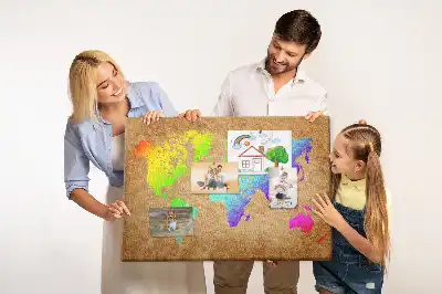Korková nástenka v tvare kontinentov sveta