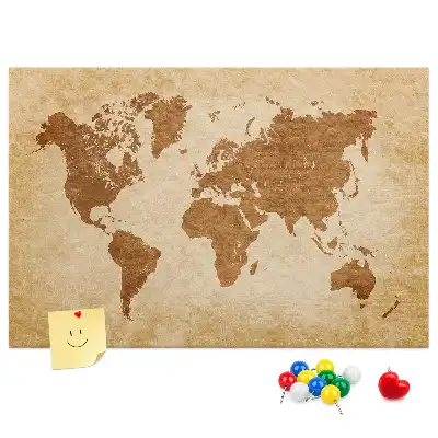 Korková nástenka Mapa sveta v starom štýle