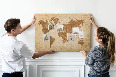 Korková nástenka Mapa sveta v starom štýle