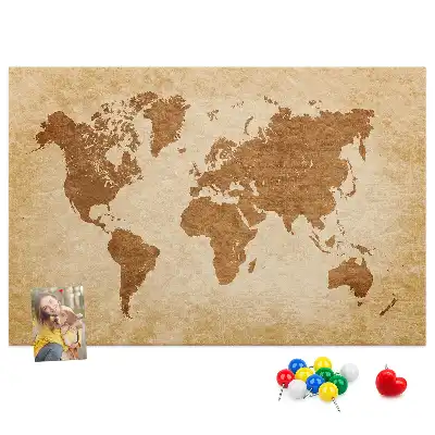 Korková nástenka Mapa sveta v starom štýle