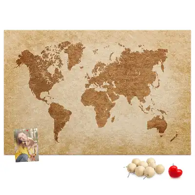 Korková nástenka Mapa sveta v starom štýle