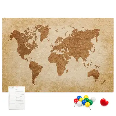 Korková nástenka Mapa sveta v starom štýle