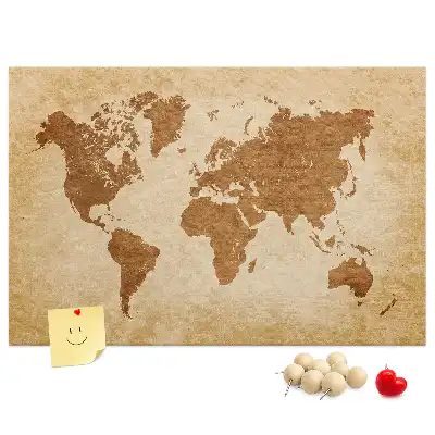 Korková nástenka Mapa sveta v starom štýle