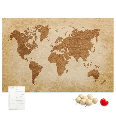 Korková nástenka Mapa sveta v starom štýle