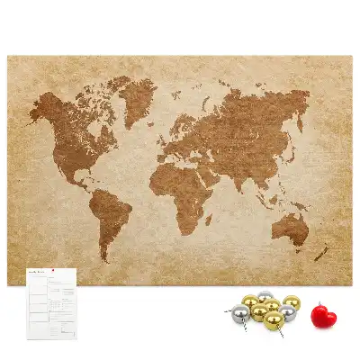 Korková nástenka Mapa sveta v starom štýle