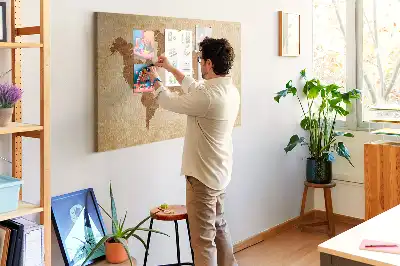 Korková nástenka Mapa sveta v starom štýle