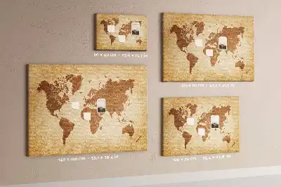 Korková nástenka Mapa sveta v starom štýle
