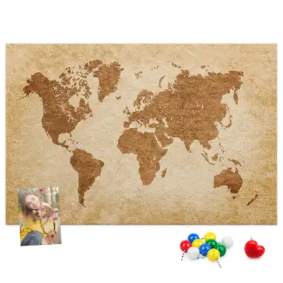 Korková nástenka Mapa sveta v starom štýle