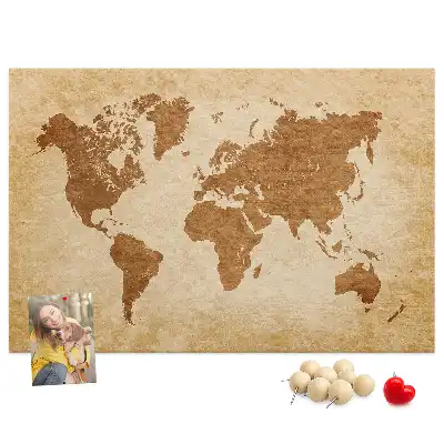 Korková nástenka Mapa sveta v starom štýle