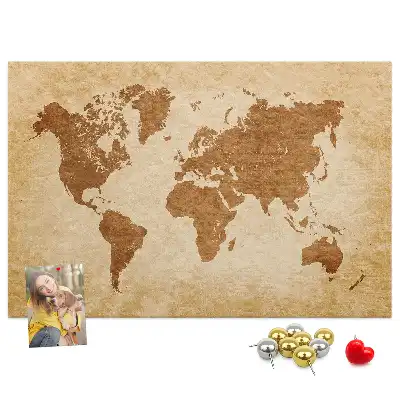 Korková nástenka Mapa sveta v starom štýle