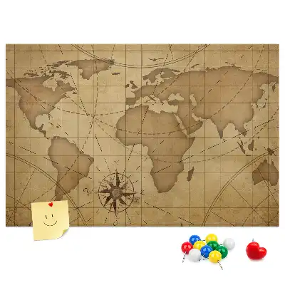 Nástenka do detskej izby Mapa sveta vintage