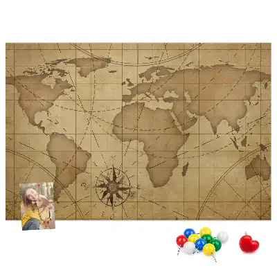 Vďaka vintage mape sveta detská nástenka