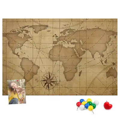 Vďaka vintage mape sveta detská nástenka